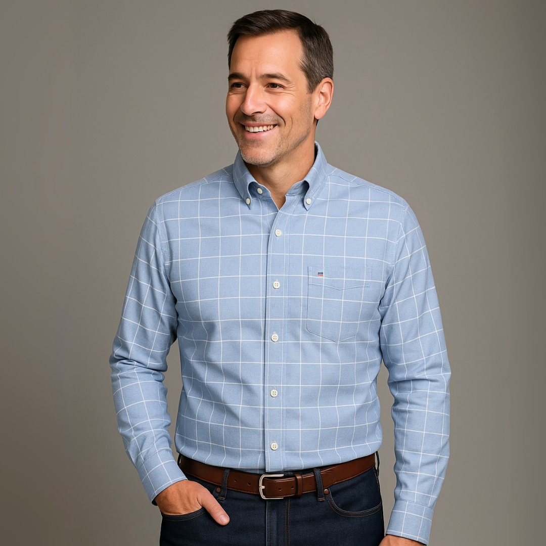 Camisa Masculina Xadrez Manga Longa
